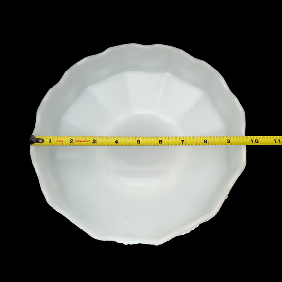 Vtg Anchor Hocking Fire King Milk Glass Centerpiece Grape Fruit Dish 10" - Picture 3 of 12